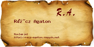 Rácz Agaton névjegykártya